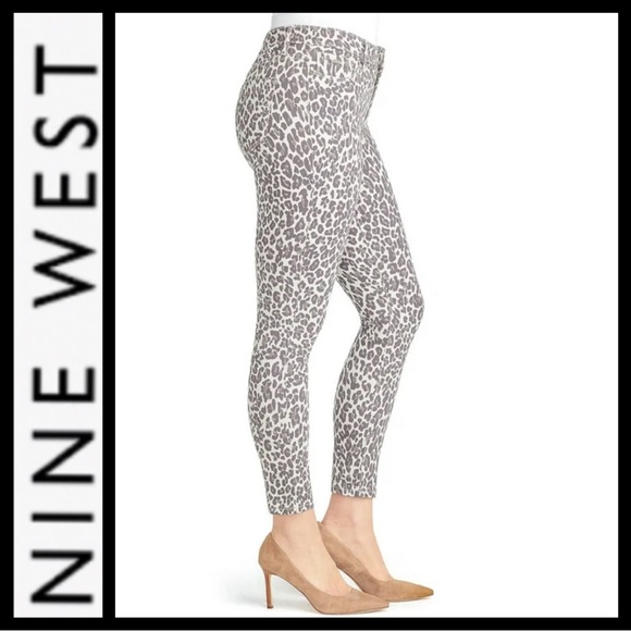 NWOT Nine West Slim Fit Gramercy Leopard Jean - Picture 2 of 8